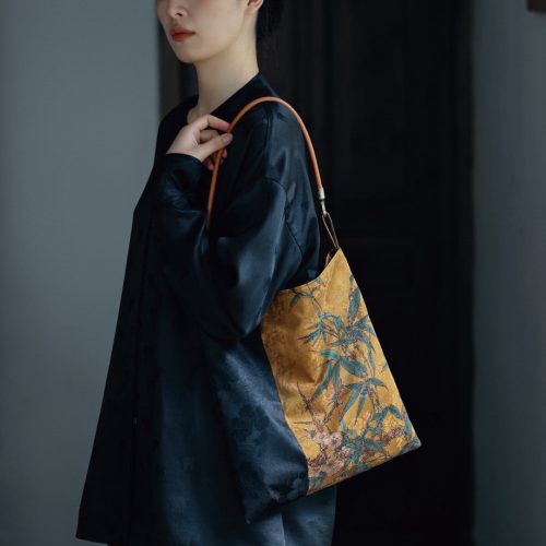 Chinoiserie BambooBlossomSilkToteBag8