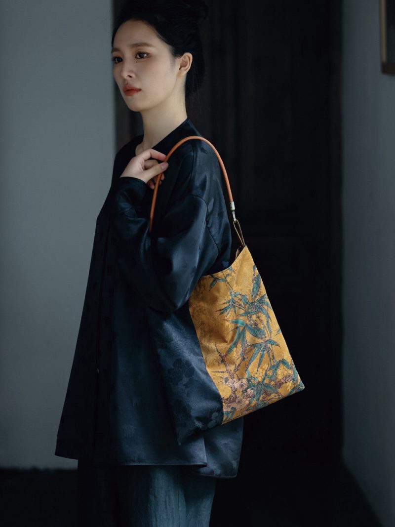 Chinoiserie BambooBlossomSilkToteBag8