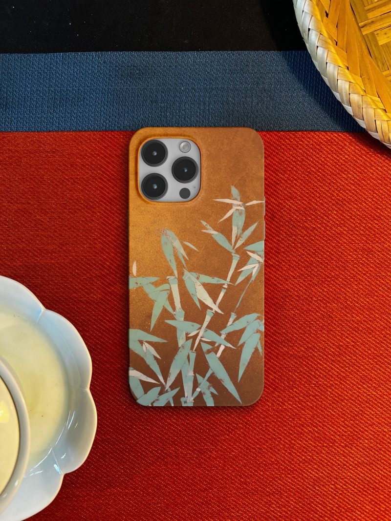 Chinoiserie BambooPrintedGoldenPhoneCase3