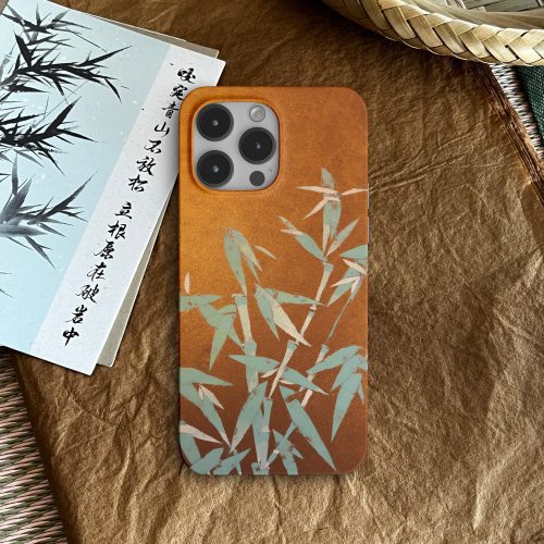 Chinoiserie BambooPrintedGoldenPhoneCase4