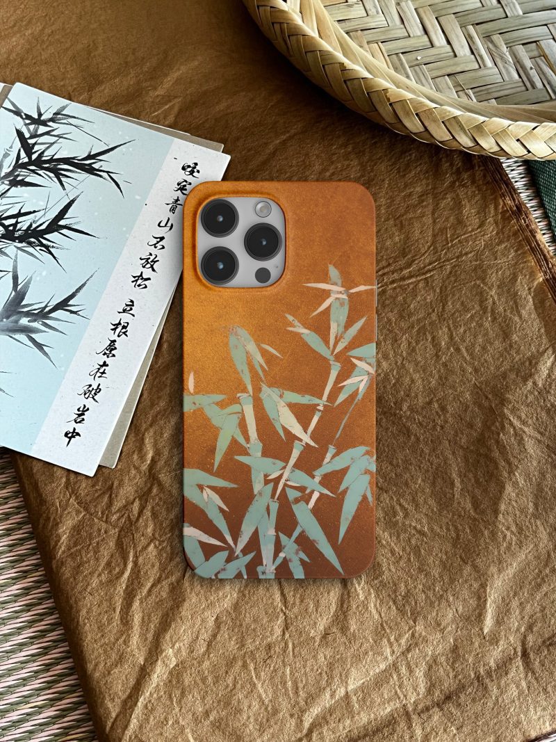 Chinoiserie BambooPrintedGoldenPhoneCase4