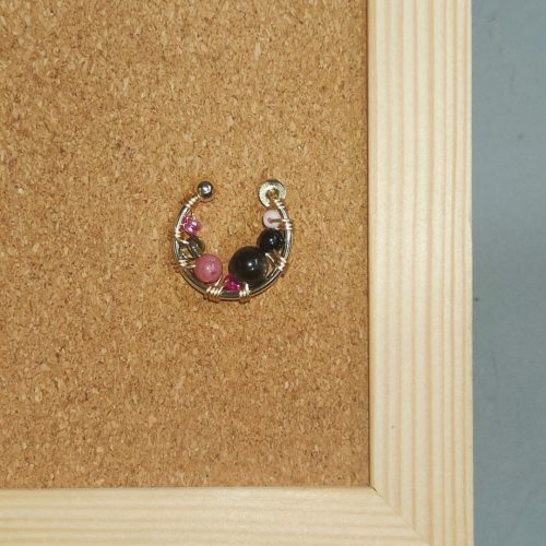 Chinoiserie BlackPinkBeadedMetalEarrings8