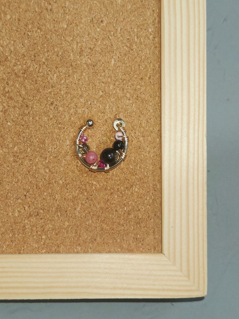 Chinoiserie BlackPinkBeadedMetalEarrings8