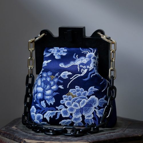 Chinoiserie BlueFlowerEmbroideryFrameClutchBag10