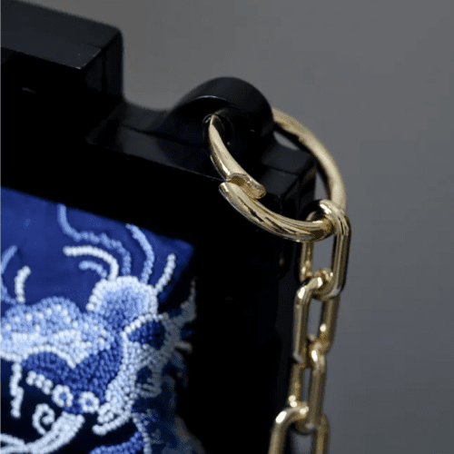 Chinoiserie BlueFlowerEmbroideryFrameClutchBag2