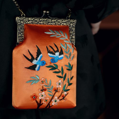 Chinoiserie BlueLittleBirdsEmbroideryFrameClutchBag3