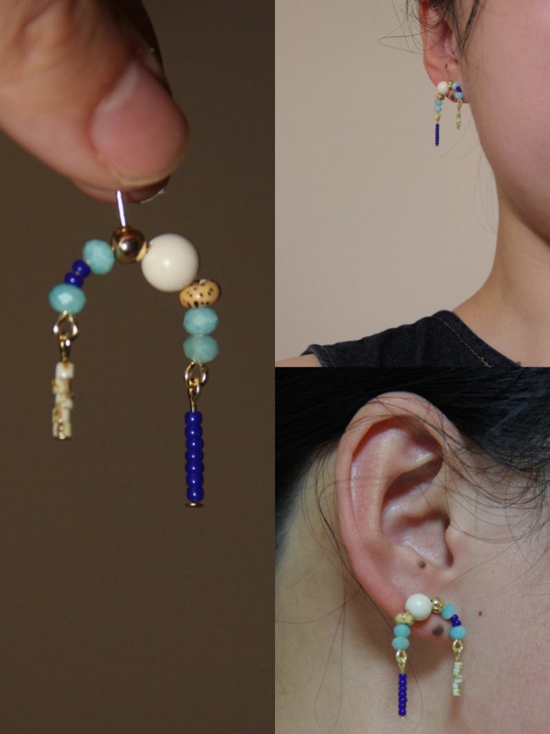 Chinoiserie BodhiSeedsBlueBeadedDropEarrings1