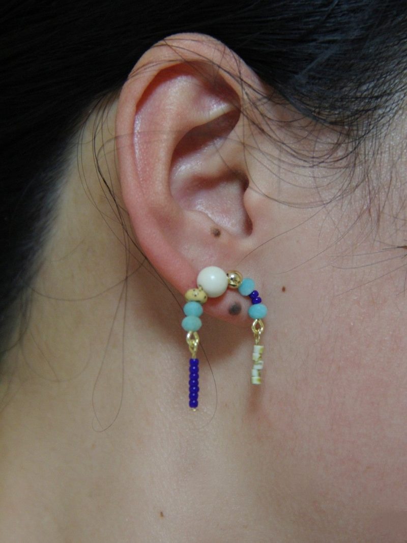 Chinoiserie BodhiSeedsBlueBeadedDropEarrings5