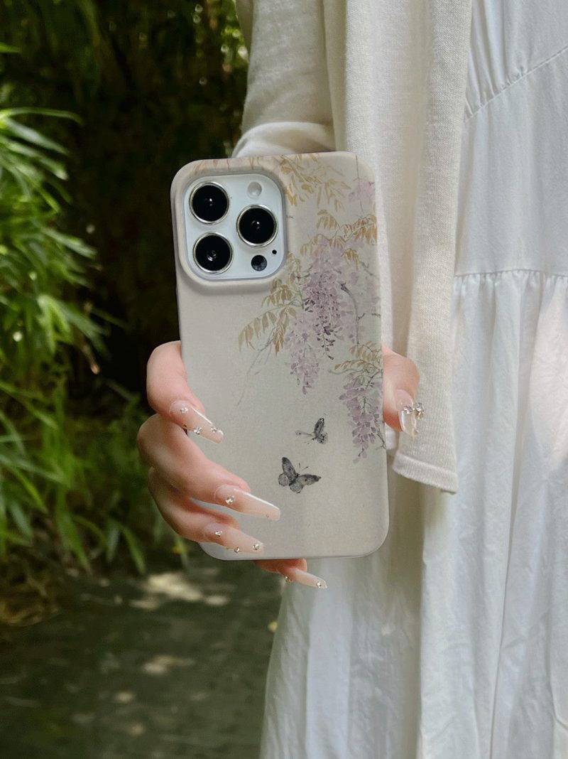 Chinoiserie ButterflyBloomsPrintedPhoneCase1