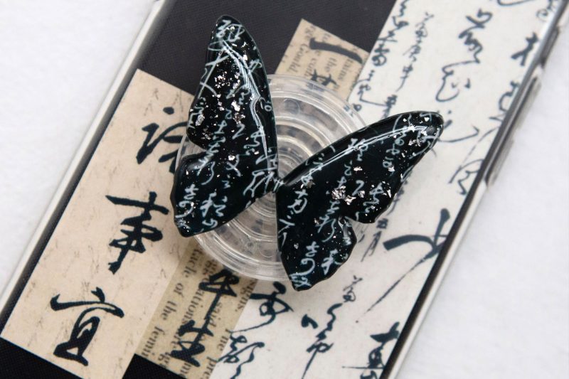 Chinoiserie ButterflyCalligraphyClearPhoneCase3