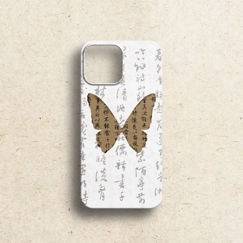 Chinoiserie ButterflyCalligraphyPhoneCase