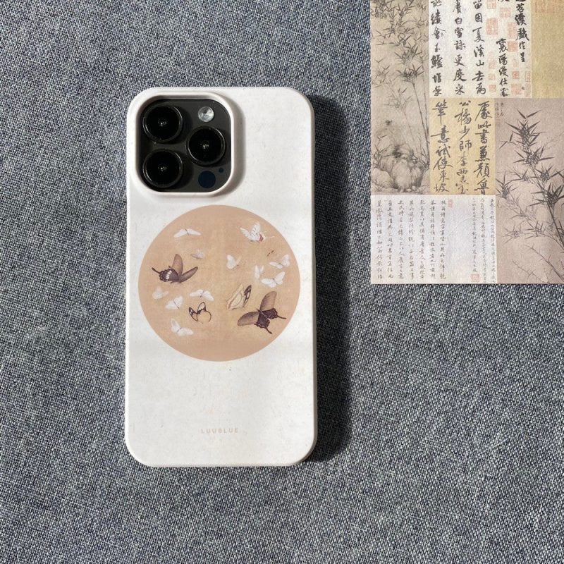 Chinoiserie ButterflyDrawingPrintedPhoneCase1