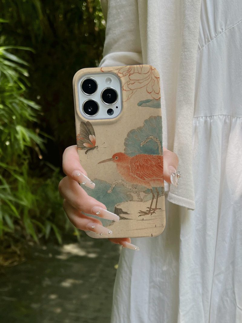 Chinoiserie ButterflyandBirdPrintedPhoneCase1