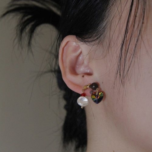 Chinoiserie ColoredGlazePearlHeartEarrings6