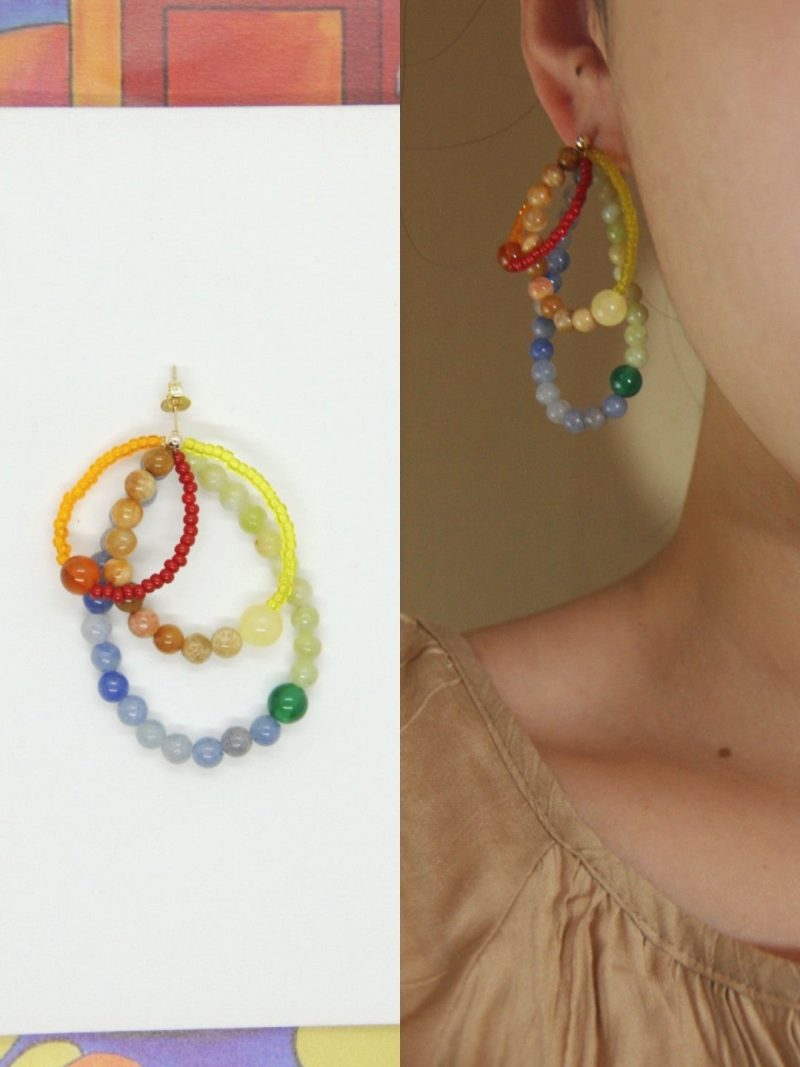 Chinoiserie ColoredGlazeRainbowEarrings1