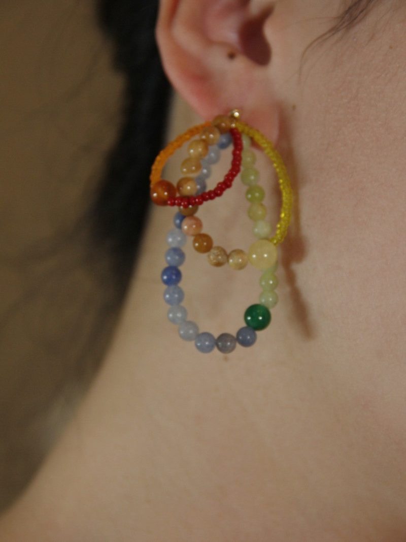 Chinoiserie ColoredGlazeRainbowEarrings2