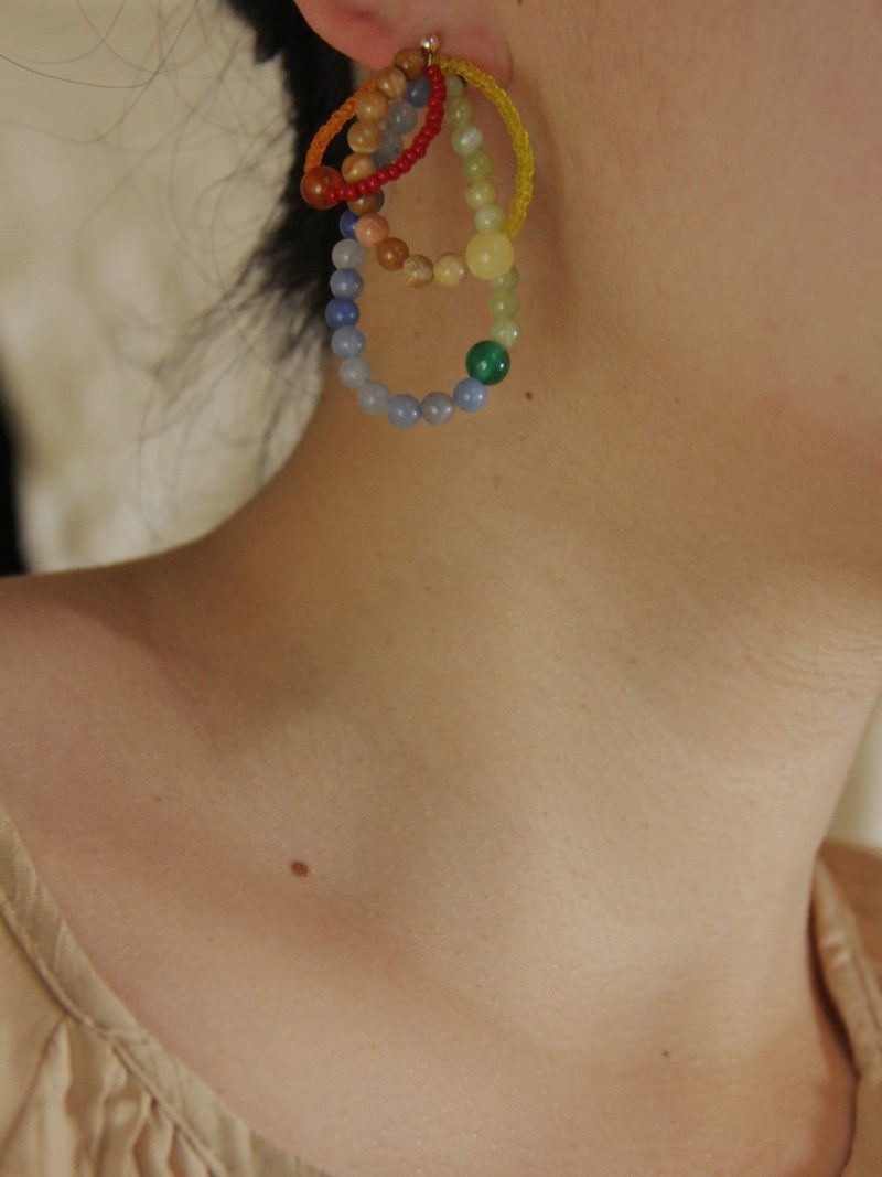 Chinoiserie ColoredGlazeRainbowEarrings5