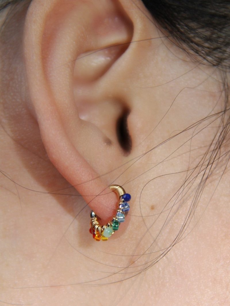 Chinoiserie ColoredGlazeRainbowHoopEarrings2