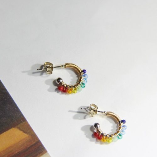 Chinoiserie ColoredGlazeRainbowHoopEarrings4