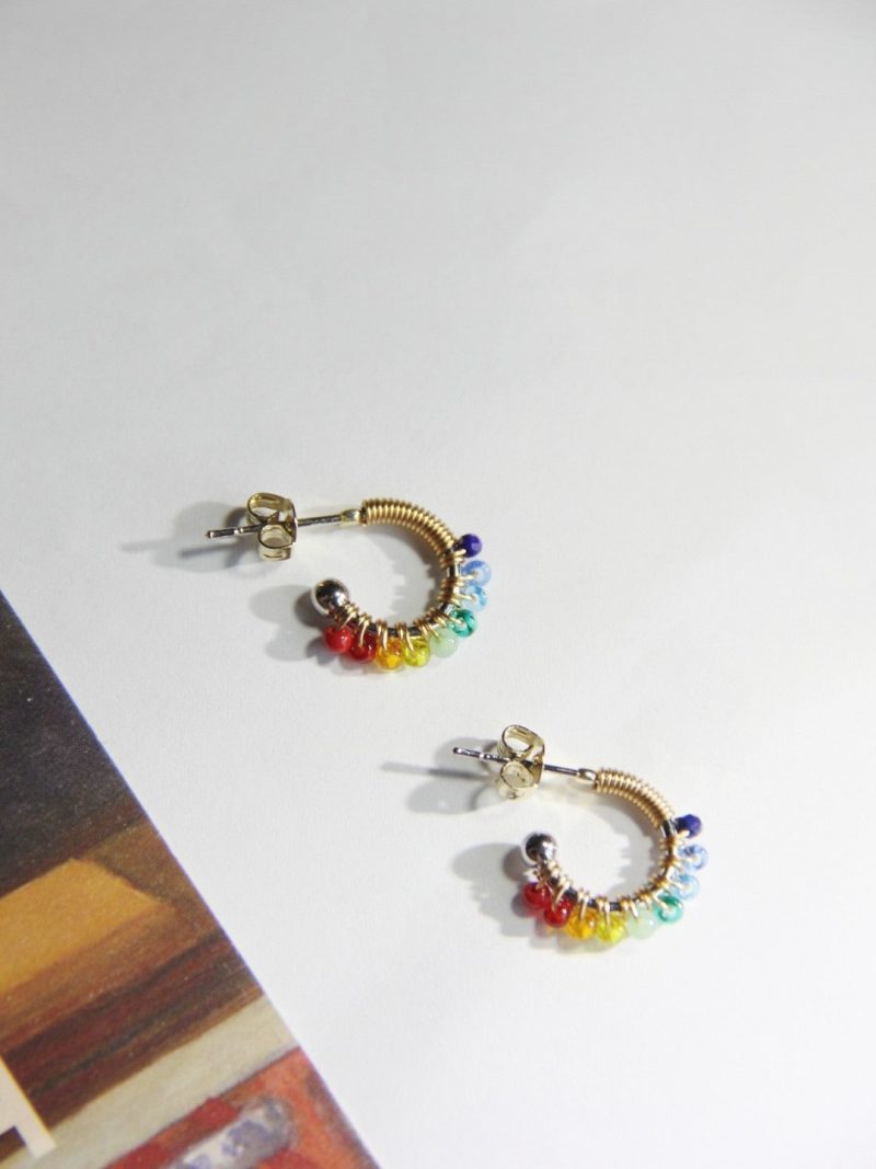 Chinoiserie ColoredGlazeRainbowHoopEarrings4