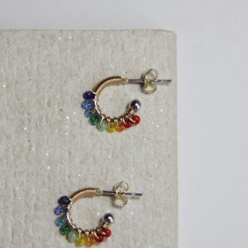 Chinoiserie ColoredGlazeRainbowHoopEarrings6