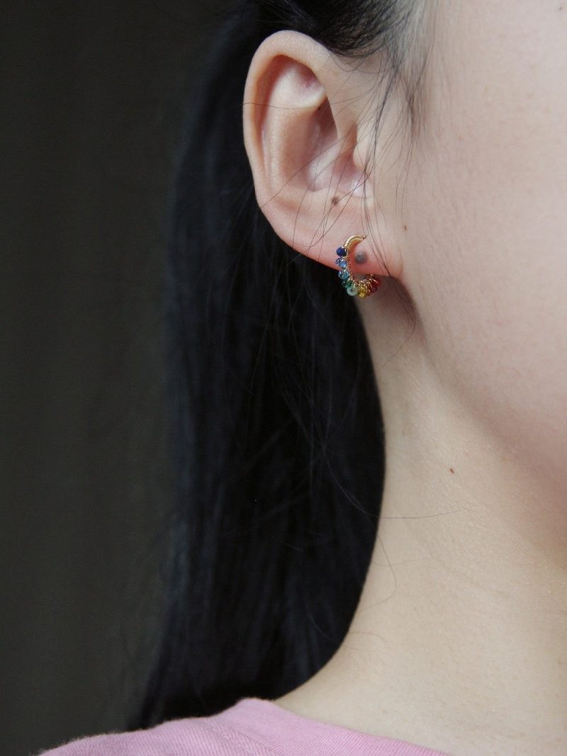 Chinoiserie ColoredGlazeRainbowHoopEarrings8