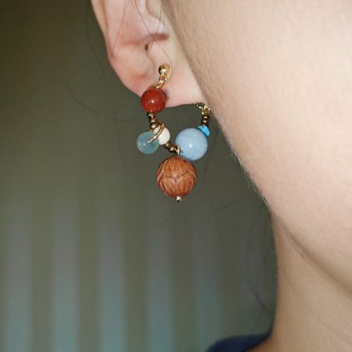 Chinoiserie ColorfulBeadedClusterEarrings3