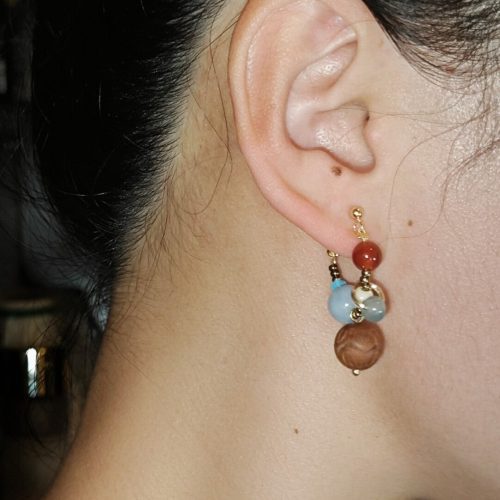 Chinoiserie ColorfulBeadedClusterEarrings8