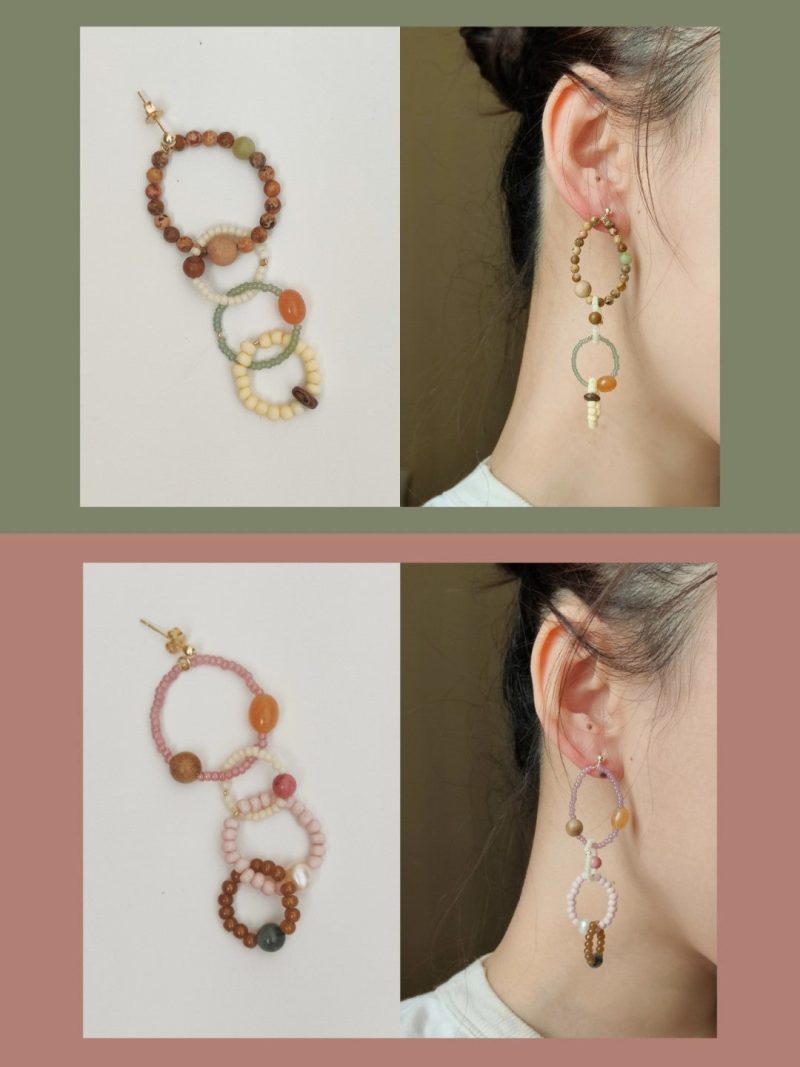 Chinoiserie ColorfulNaturalJadeHoopEarrings2