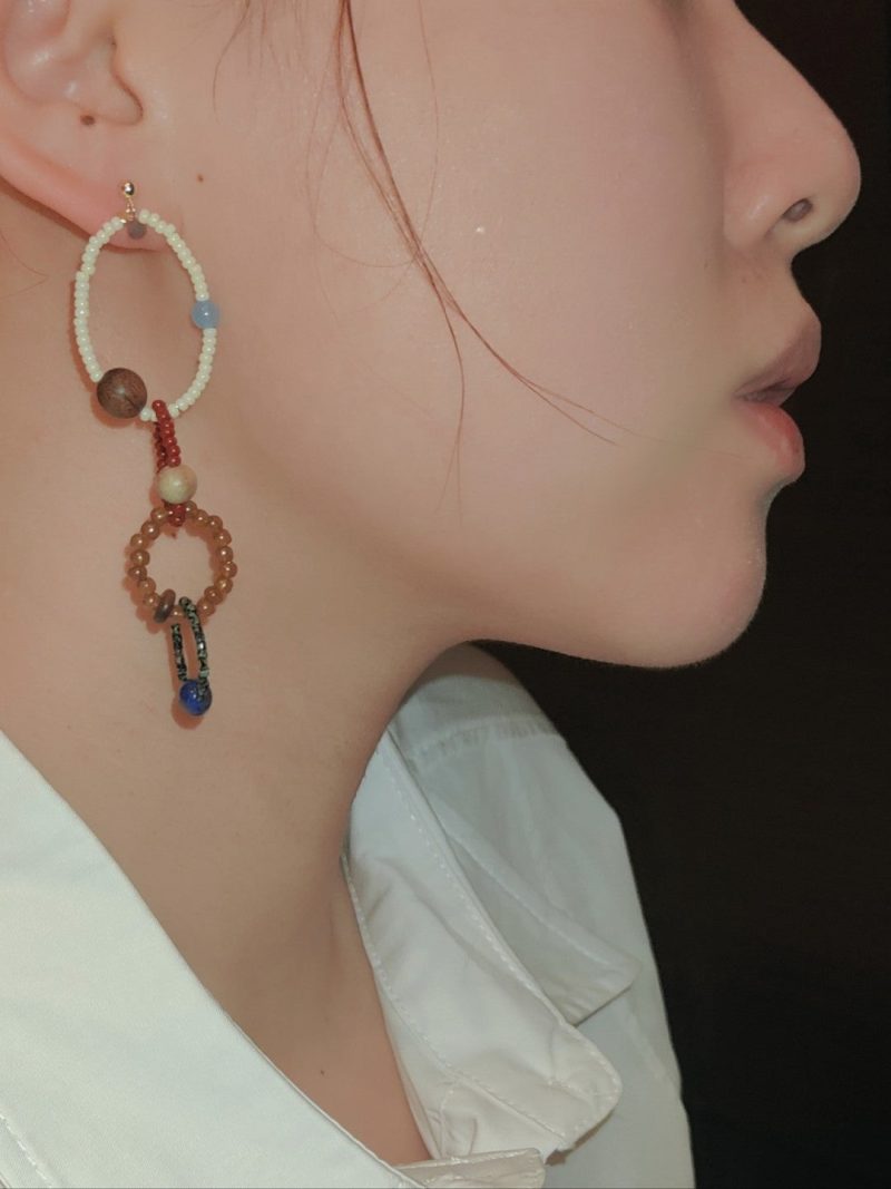 Chinoiserie ColorfulNaturalJadeHoopEarrings5