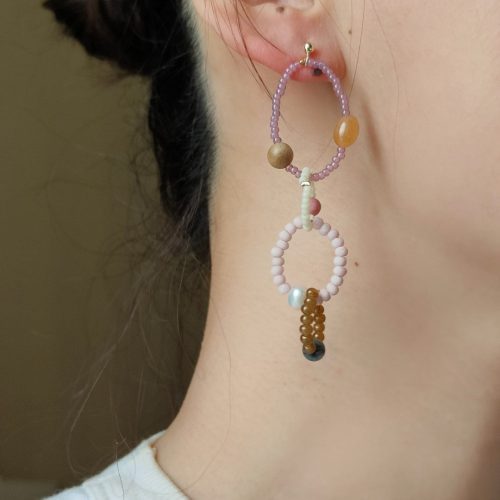 Chinoiserie ColorfulNaturalJadeHoopEarrings9