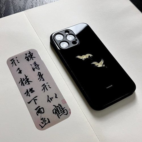 Chinoiserie CoupleCranePrintedPhoneCase3