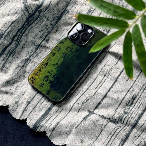 Chinoiserie DarkGreenCalligraphyPhoneCase4