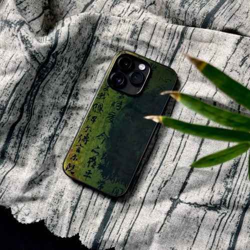 Chinoiserie DarkGreenCalligraphyPhoneCase5