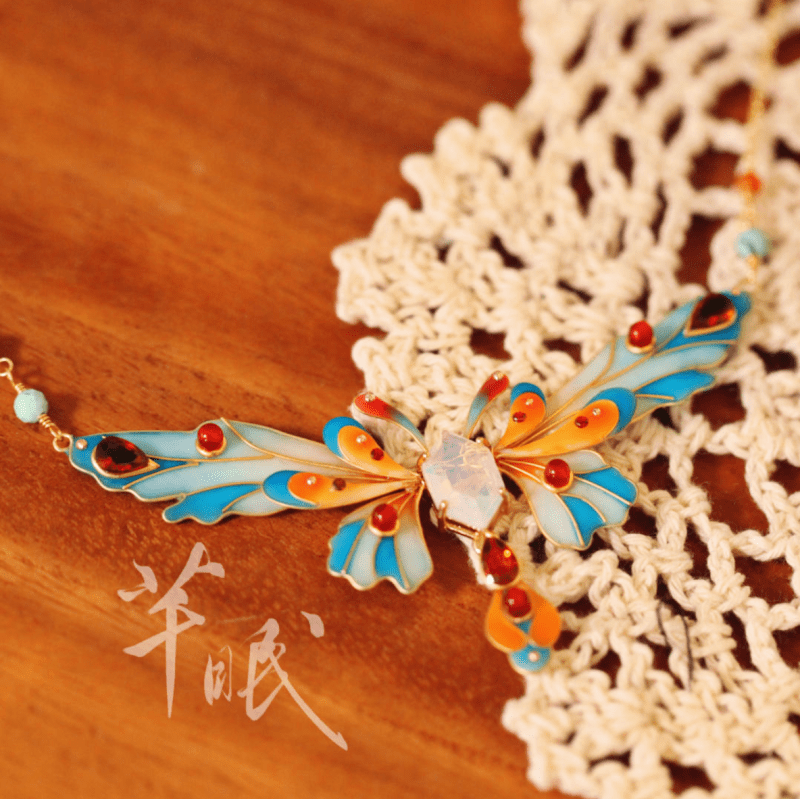 Chinoiserie DunhuangButterflyNecklace1