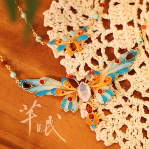 Chinoiserie DunhuangButterflyNecklace3