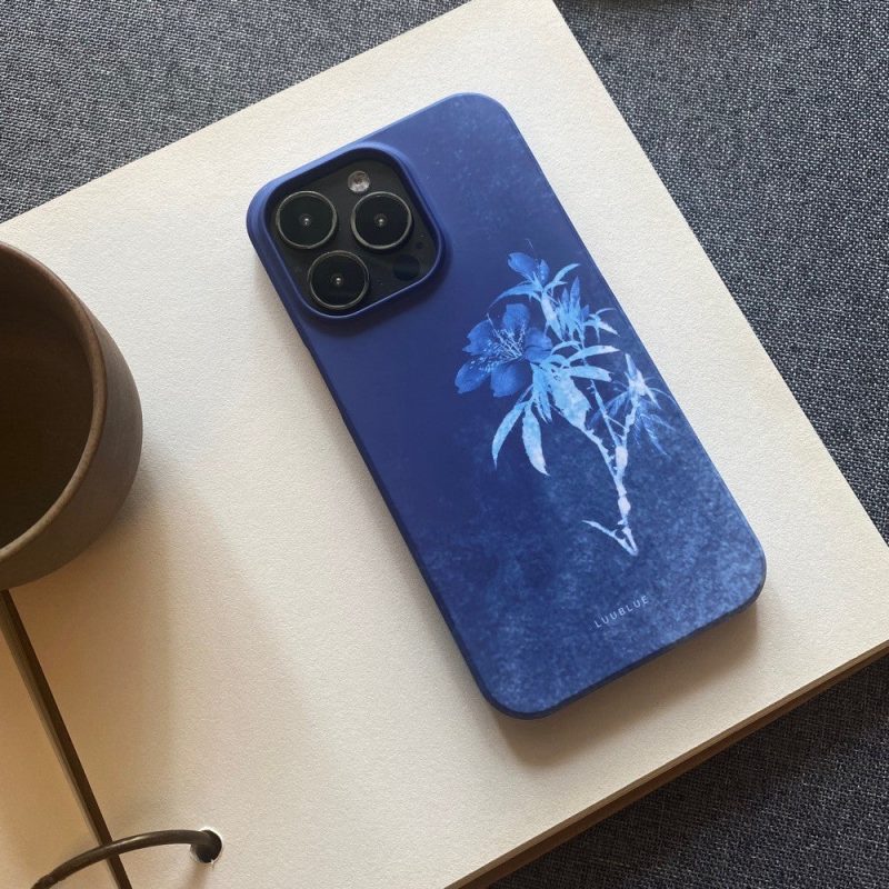 Chinoiserie FlowerPrintedBluePhoneCase4