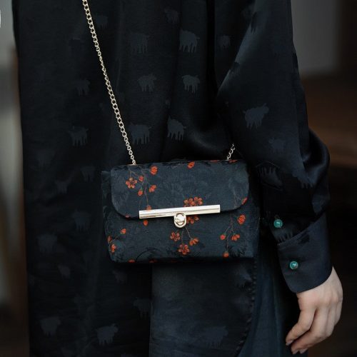 Chinoiserie FlowerSilkCrossbodyBag7