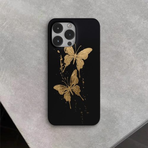 Chinoiserie FlyingGoldenButterflyPrintedPhoneCase1