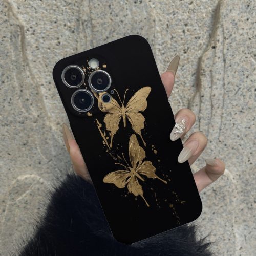 Chinoiserie FlyingGoldenButterflyPrintedPhoneCase3