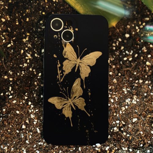 Chinoiserie FlyingGoldenButterflyPrintedPhoneCase4