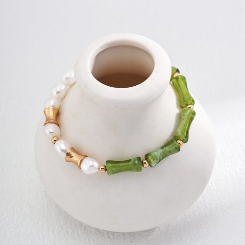 Chinoiserie FreshwaterPearlBambooBeadedBracelet1