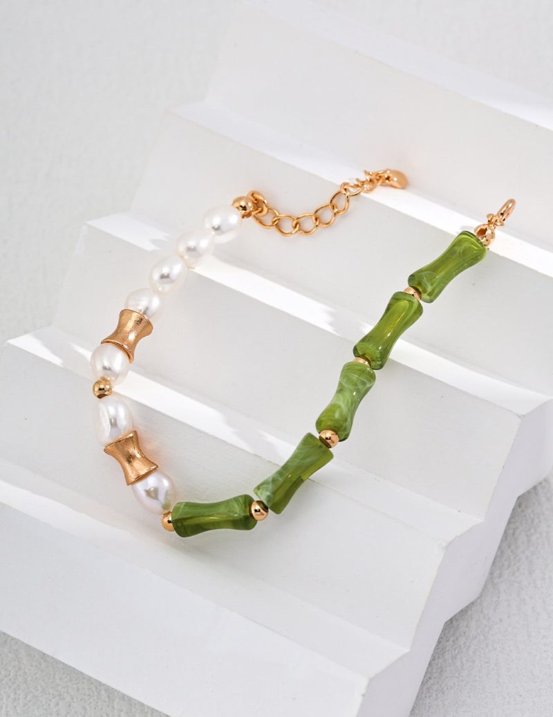 Chinoiserie FreshwaterPearlBambooBeadedBracelet2