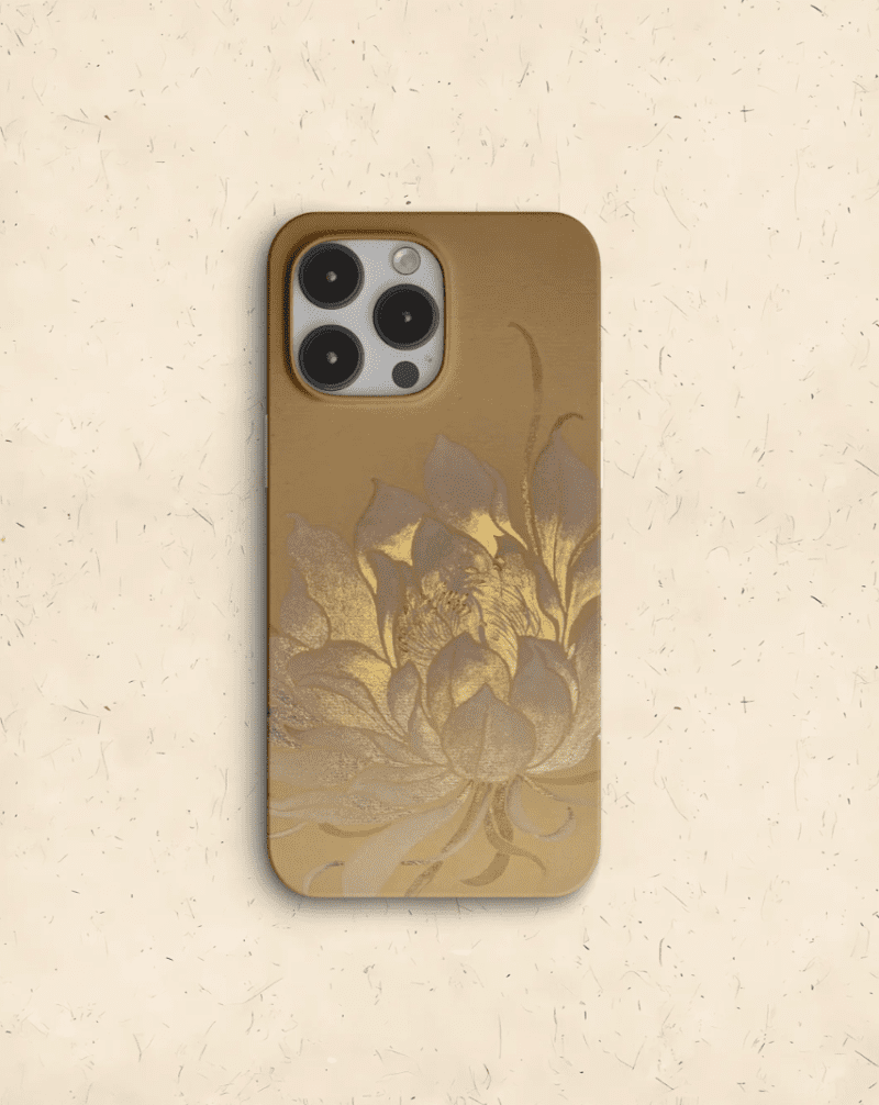 Chinoiserie GoldenLotusBloomPrintedPhoneCase3