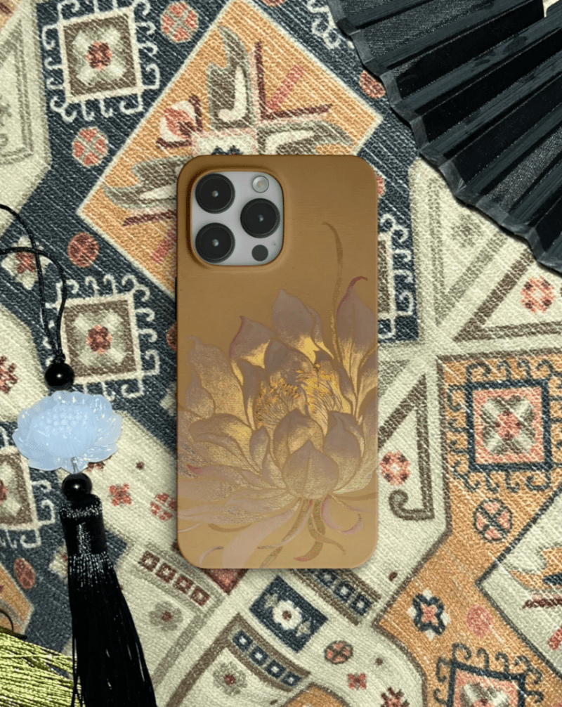 Chinoiserie GoldenLotusBloomPrintedPhoneCase5