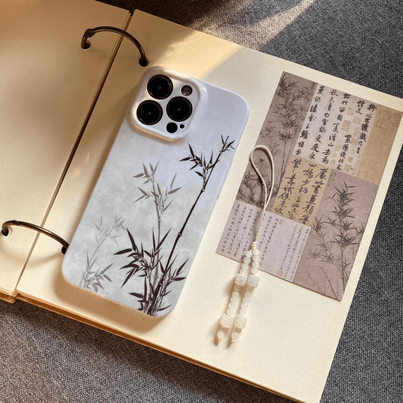 Chinoiserie GreenBambooPrintedPhoneCase1