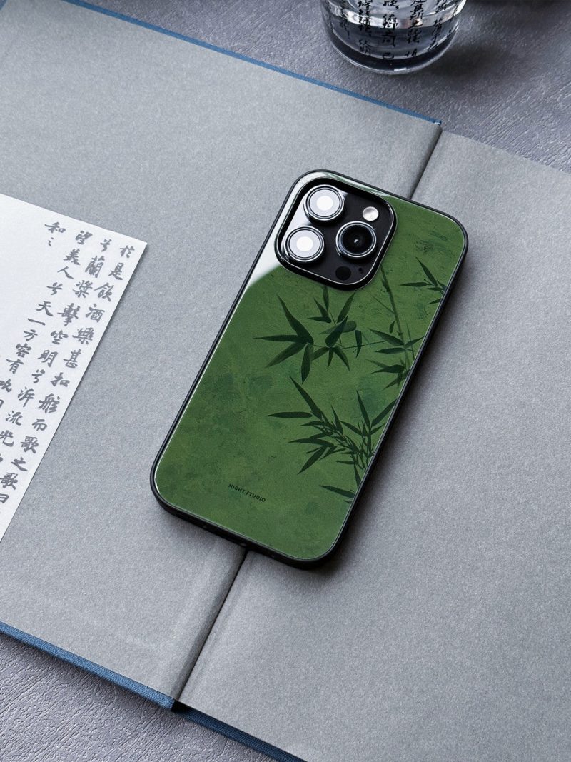 Chinoiserie GreenBambooTraditionalChinesePaintingPhoneCase5