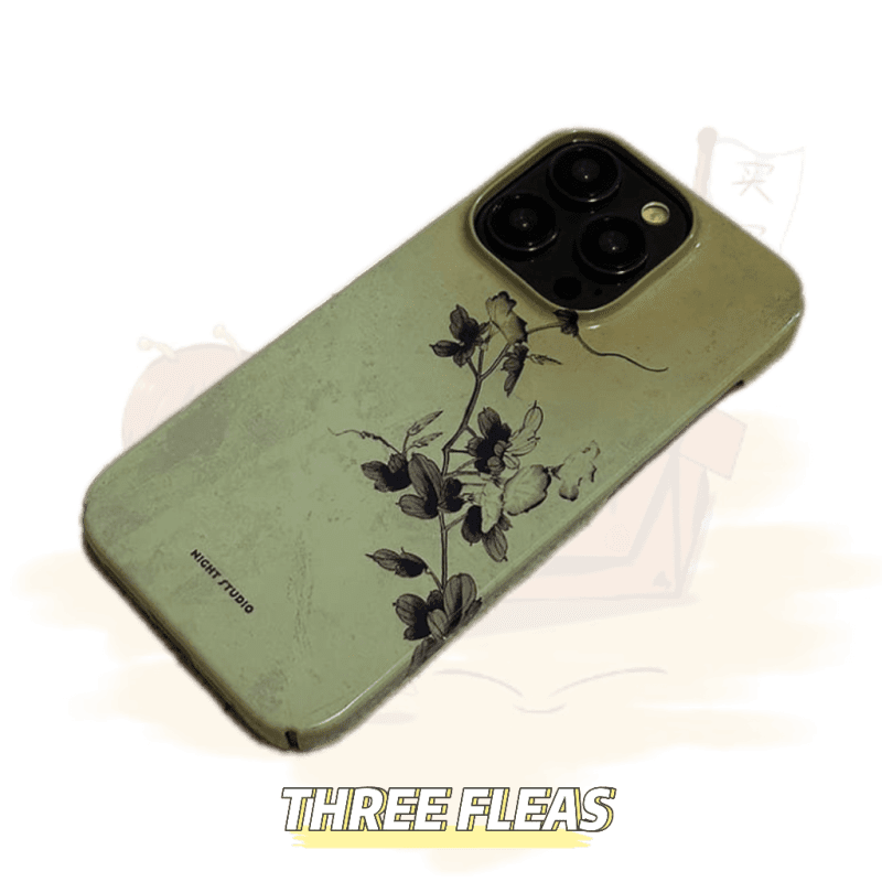 Chinoiserie GreenflowerbranchTraditionalChinesePaintingphonecase