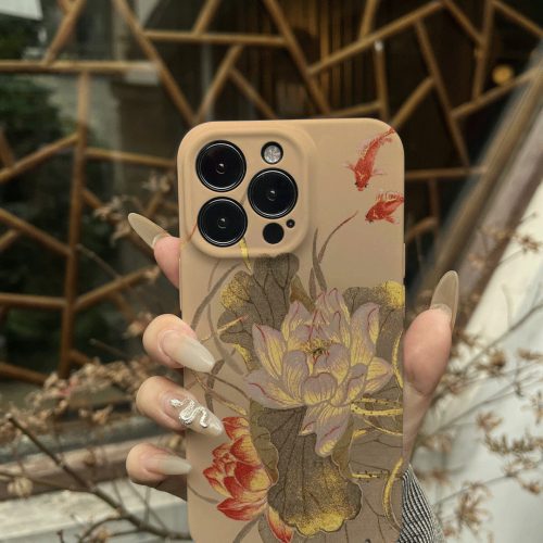 Chinoiserie LotusGoldfishPrintedPhoneCase1