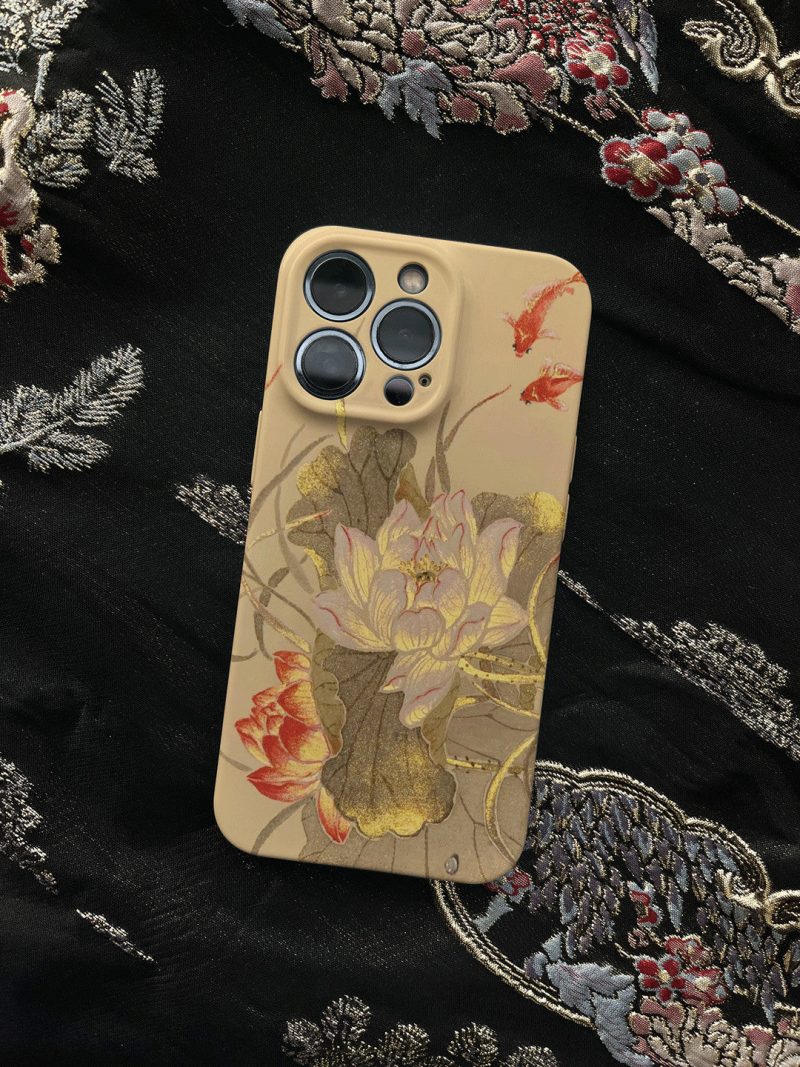 Chinoiserie LotusGoldfishPrintedPhoneCase2